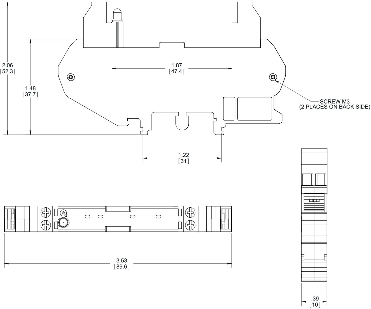 תושבת פס דין לממסר מצב מוצק CRYDOM DRS1